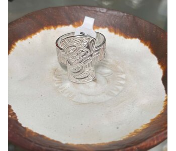 Silver Shield ring Wolf s 13 by Richard Lang