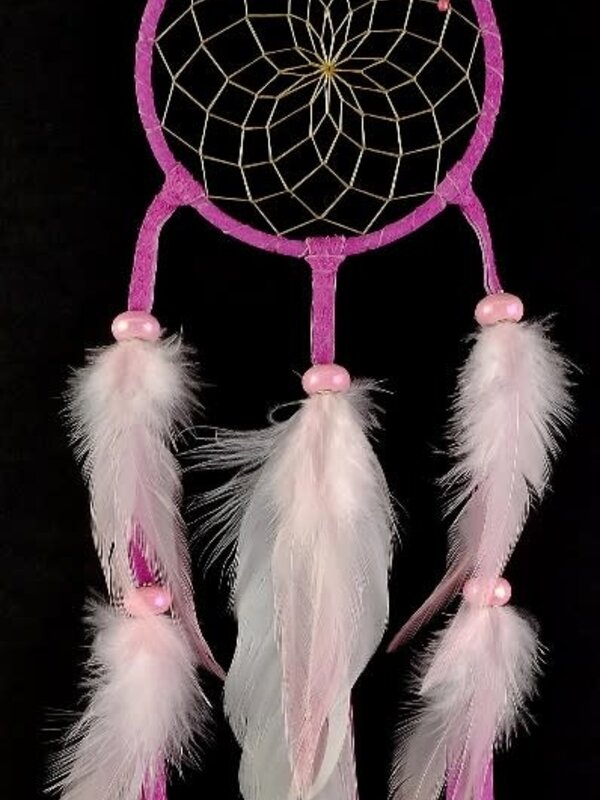 4" Beaded Pastel Pink Dream Catcher
