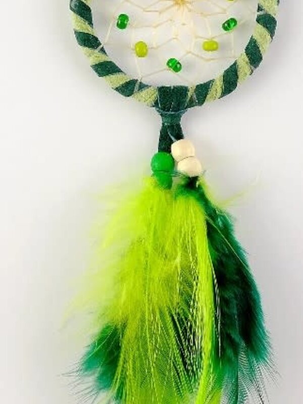 2" Double-wrapped Green/Lime Dream Catcher