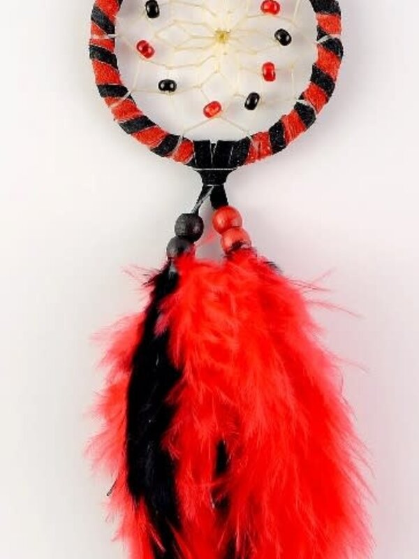 2" Double-wrapped Black/Red Dream Catcher