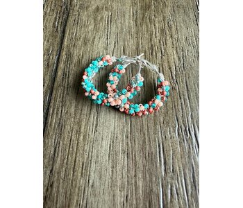 Large Beaded Hoop Earrings by Jenn Carman