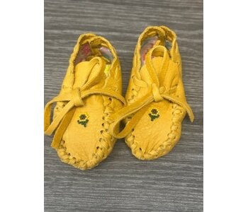Hand Made New Baby Moccasin with flower beading by Dena Leon