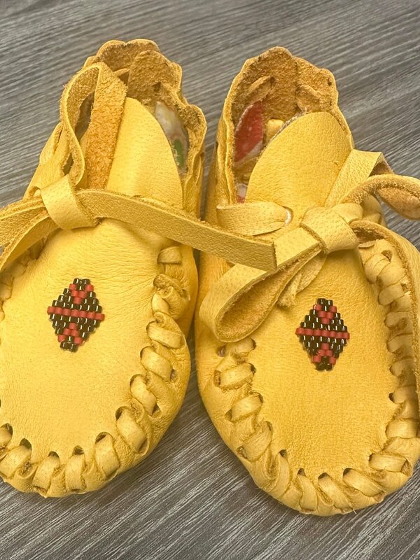 Hand Made New Baby Moccasin with Diamond-beading by Dena Leon