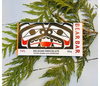 Bear Bar Extra Dark Chocolate with Espresso 85g by Salish Sea Chocolate Company