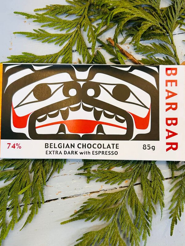Bear Bar Extra Dark Chocolate with Espresso 85g by Salish Sea Chocolate Company