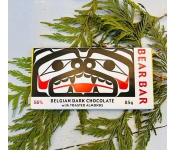 Bear Bar Belgian Dark Chocolate with Almonds 85g by Salish Sea Chocolate Company