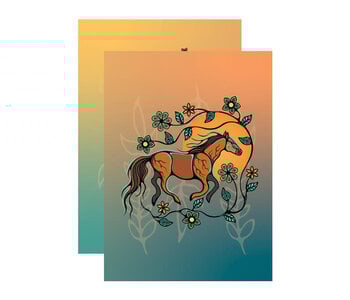 Notebook 4" x 5.75"  Horse (Bebezhigooganzhii) by Storm Angeconeb