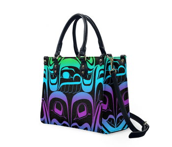 Purse & Wallet Set - Blue green multi with Frog Design by Josh Davidson