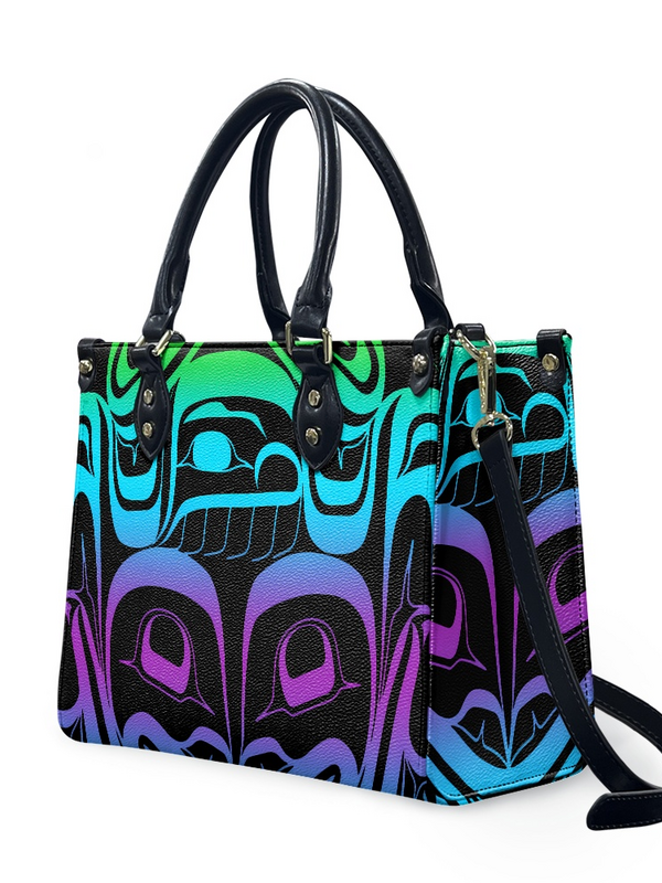 Purse & Wallet Set - Blue green multi with Frog Design by Josh Davidson