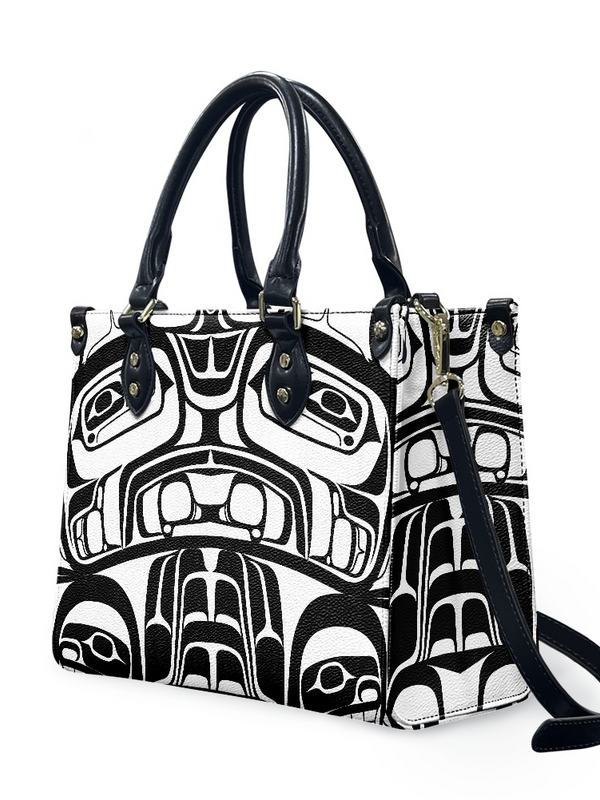 Purse & Wallet Set - Black & White with Bentwood Box Design by Gordon White