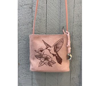 Suede Purse with Hummingbird by Stacey Smith