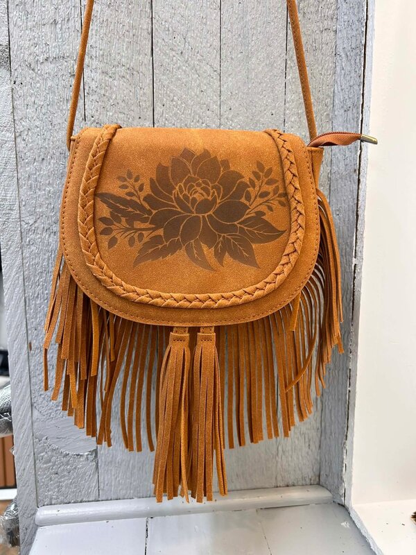 Fringe Purse with Lotus Flower by Stacey Smith