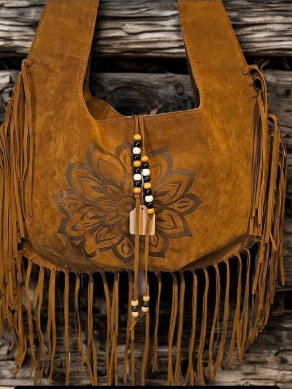 Fringe Purse with Mandala Flower by Stacey Smith