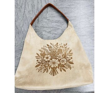 Suede Purse with Flower Bunch by Stacey Smith
