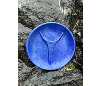 Pottery by Cynthia Robinson - Med. round blue trinket dish