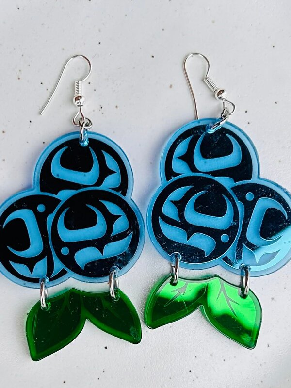 3" Blueberry Earrings by Andromeda Reece