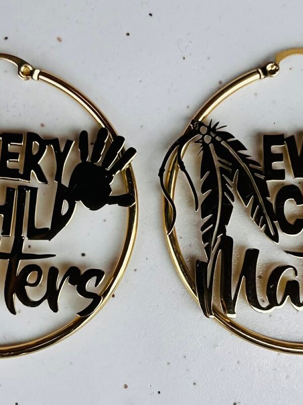 2" Stainless Every Child Matters Hoops - Gold tone