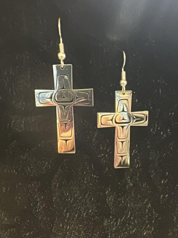 Stainless Earrings - Cross by Andromeda Reece