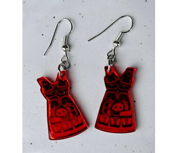 1.5" Red Dress Earrings - design by Andromeda Reece