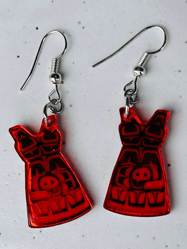 1.5" Red Dress Earrings - design by Andromeda Reece