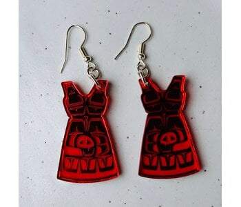 1" Red Dress Earrings - design by Andromeda Reece