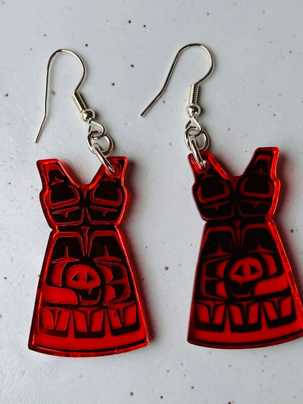 1" Red Dress Earrings - design by Andromeda Reece