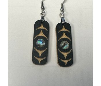 Wooden Trigone Rectangle Earrings by Raven Wolden