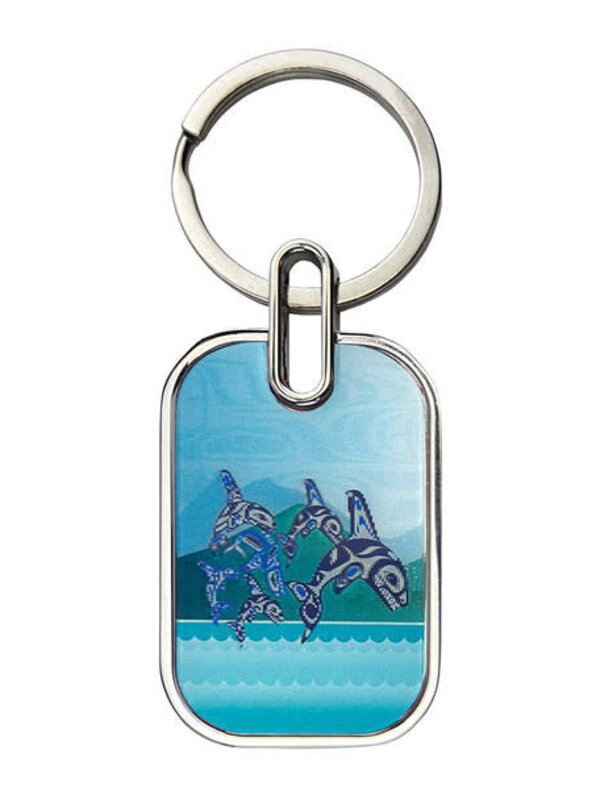 Lenticular Keychain - Orca Family by Paul Windsor