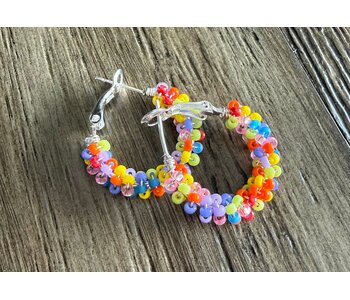 Small beaded Hoop Earrings by Jenn Carman