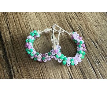 Small Beaded Hoop Earrings by Jenn Carman