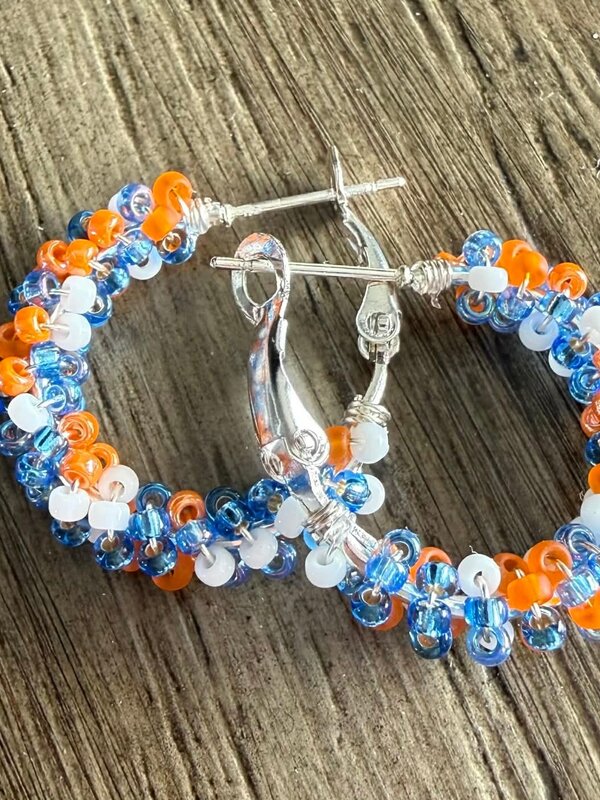 Small Beaded Hoop Earrings By Jenn Carman