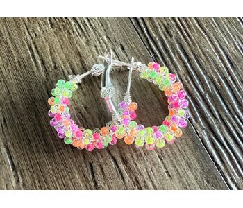 Small Beaded Hoop Earrings by Jenn Carman