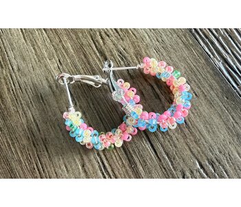 Small Beaded Hoop Earrings by Jenn Carman