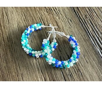 Medium Beaded Hoop Earrings by Jenn Carman