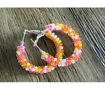 Medium Beaded Hoop Earrings by Jenn Carman