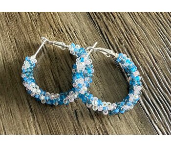 Large Beaded Hoop Earrings by Jenn Carman