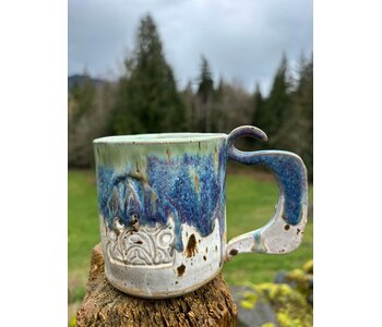 Pottery by Cynthia Robinson - 14 oz Mug with Bear Paw stamp