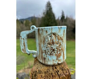 Pottery by Cynthia Robinson - 14 oz Mug with Bear Paw stamp