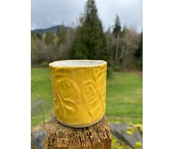 Pottery by Cynthia Robinson - 14 oz Cup with Raven stamp