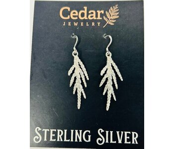 Silver Cast Cedar Earrings by Michael Hill