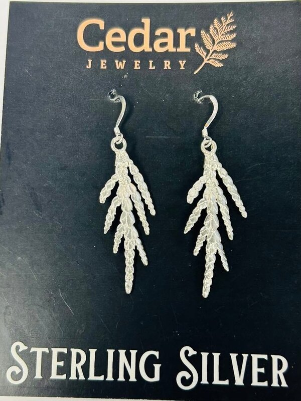 Silver Cast Cedar Earrings by Michael Hill