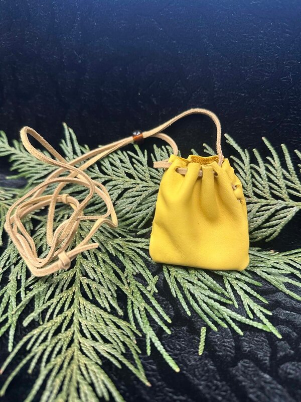 2" Deer Hide Medicine Pouch by Micael Rawcliffe ( Sabian)