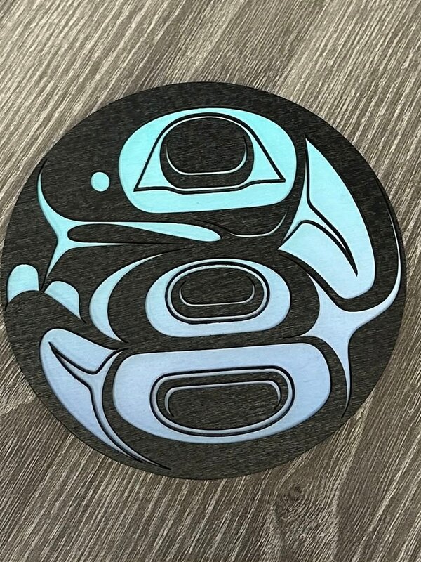 5" Wall Plaque Salmon Egg Gradient by Raven Wolden