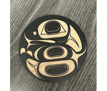 5" Wall Plaque Salmon Egg  by Raven Wolden