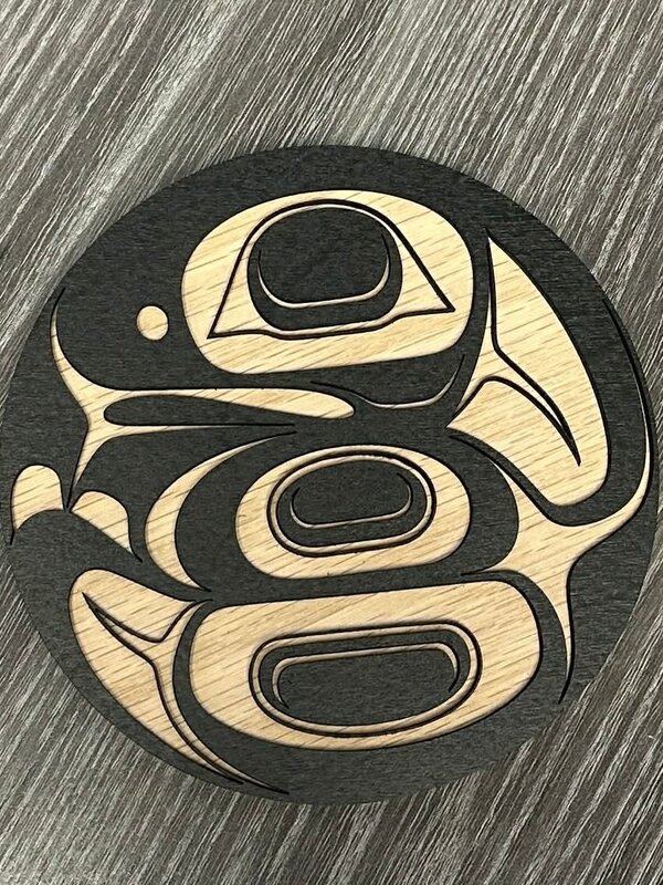5" Wall Plaque Salmon Egg  by Raven Wolden