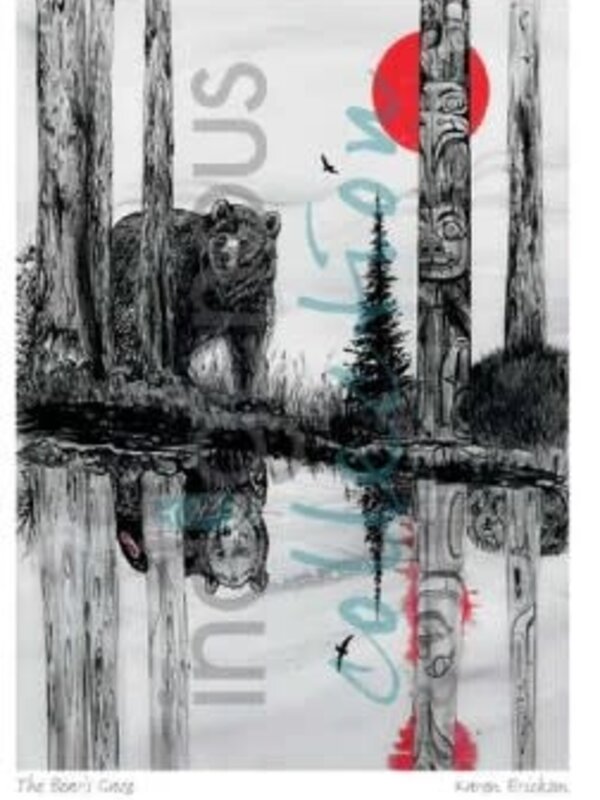 Matted & Framed Art Card - The Bear's Gaze by Karen Erickson