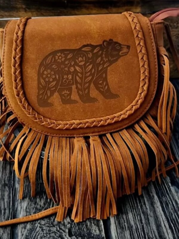 Fringe Purse with Bear  by Stacey Smith