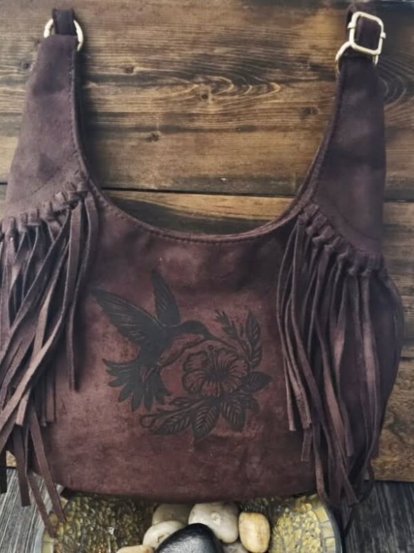 Fringe Purse with Hummingbird by Stacey Smith