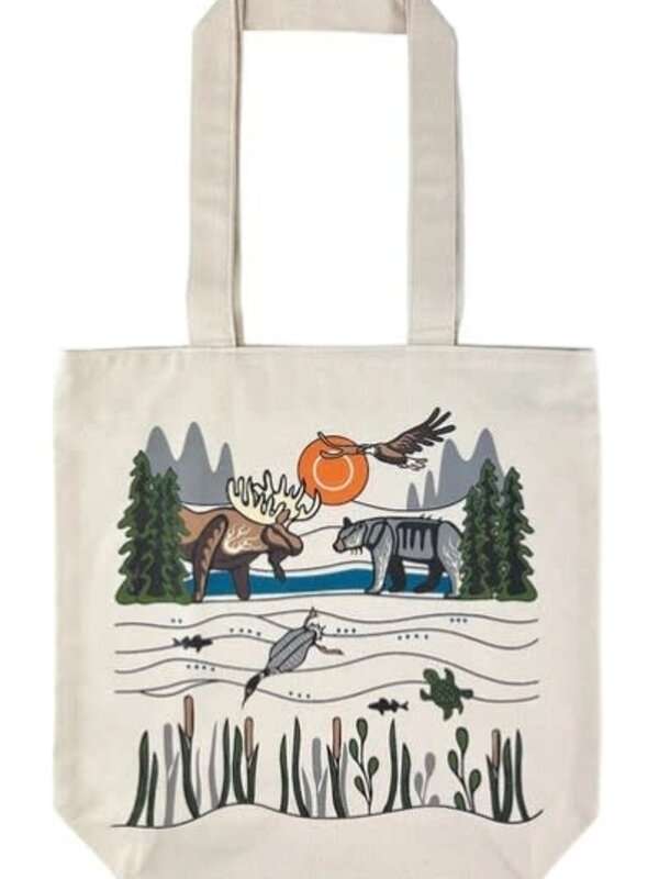 Everyday Canvas Tote - All My Relatives (Indinawemaaganidag) by Storm Angeconeb