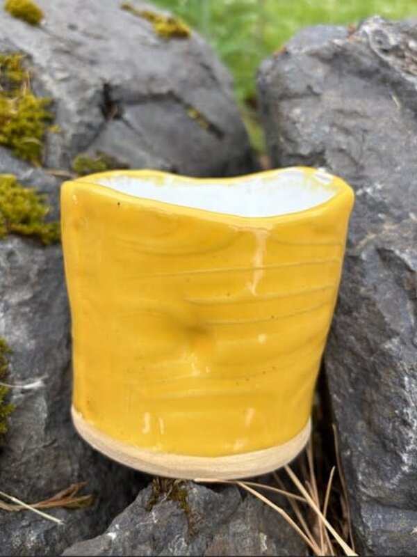 Pottery by Cynthia Robinson - 12 oz Cup yellow